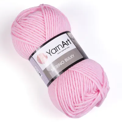 Produktbild von YarnArt Merino Bulky Wolle, 75%.Polyacryl/25% Wolle, 100m/100g, Leicht Rosa, Ideal für Winterprojekte