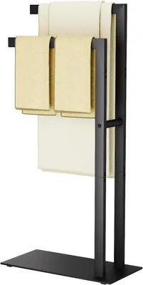 Produktbild von Handtuchhalter – Freistehende Ablage – Badezimmerorganisation – Edelstahl – 40x20x80 cm – Schwarz