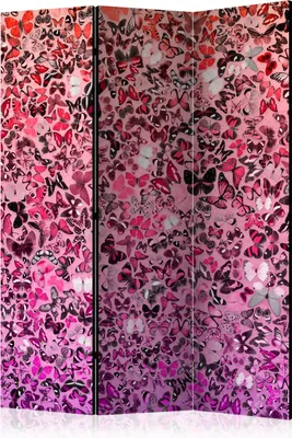 Produktbild von 3-teiliger Doppelseitiger Vlies Paravent - Language of Butterflies 135x172 cm Muster g-C-0163-z-b