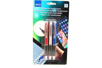 Produktbild von 3 Kugelschreiber mit Touch Pen für Handy - Tablet