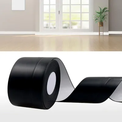 Selbstklebende Fußleiste Schwarz, 50x20mm, 12m, flexibel