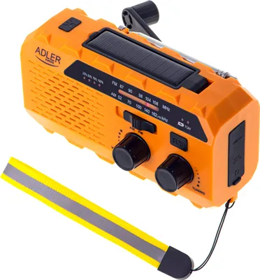 Produktbild von Adler ad 1197 Notfunkgerät mit Handkurbel inklusive integrierter Solar-Taschenlampe