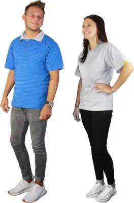 Obrázek produktu pro WETEC ESD polokošile, s šedým límcem, L, šedá (oblečení)
