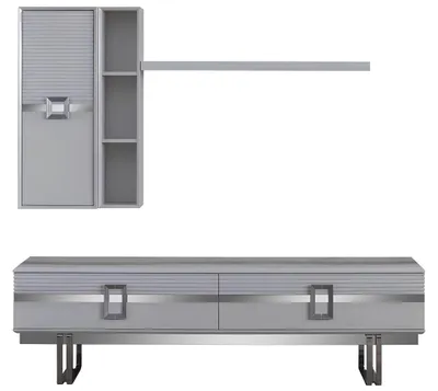 Produktbild von Modern Wohnwand Wohnzimmer Besteht aus 4tlg in Ekclusive Weiß Wohnwände