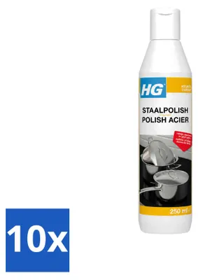 Produktbild von 10 x HG Staalpolish - Edelstahl-Pflegemittel - 250 ml - Vorteilspackung - 10 Stücke