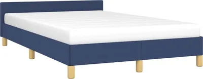 Produktbild von vidaXL Bettgestell mit Kopfteil ohne Matratze Blau 120x200 cm Stoff