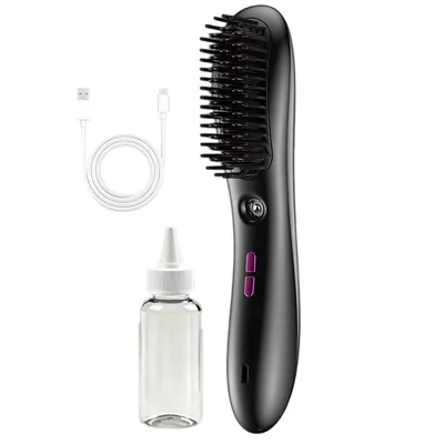 Produktbild von Kabellose Dampfbürste für Haare,3-in-1 Glätt-&Lockenbürste,3 Temperaturstufen 160–200°C,Ultraschall-Sprühnebel,4000mAh Akku, 40–60 Min.Laufzeit