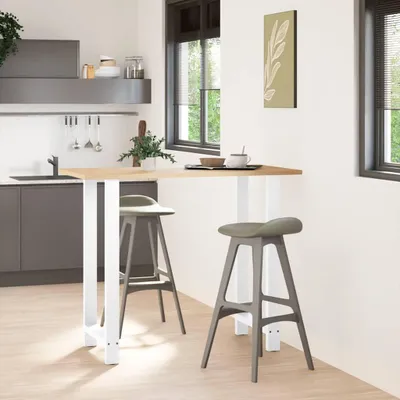 Zdjęcie produktu dla vidaXL Nogi do stołu barowego białe 2 szt. 60x(110-111) cm stalowe