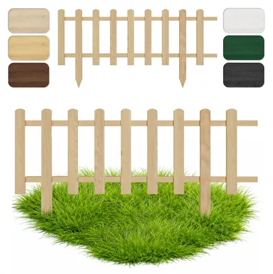 Produktbild von Floranica Zierzaun aus Holz 100 x 20 cm Natur (imprägniert) Steckzaun als Beeteinfassung Rasenkante Tierzaun Bauernzaun
