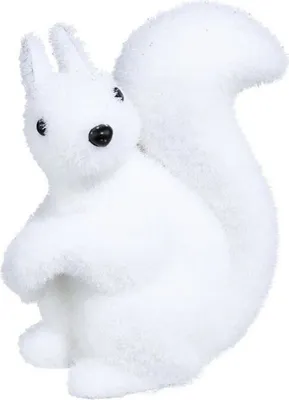 Produktbild von Schneeweißes Eichhörnchen Weihnachts-Tischdeko weiß-schwarz 12 cm -