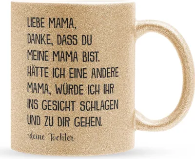 Produktbild von 22Feels Glitzertasse Gold Mama Geschenk von Tochter Muttertag Geburtstag Mutter Weihnachten Frauen Kaffeetasse Haferl Geschenkidee Bürotasse
