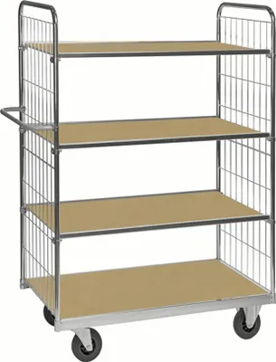 Produktbild von Kongamek ESD-Etagenwagen Serie 9000-S mit 4 Etagen 1000x600mm Ladefläche mit Bremse