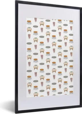 Produktbild von MuchoWow® MuchoWow® Gerahmtes Poster Wohnzimmer - Muster - Farben 40x60 cm - Poster mit zchwarzem Bilderrahmen - Poster in Rahmen