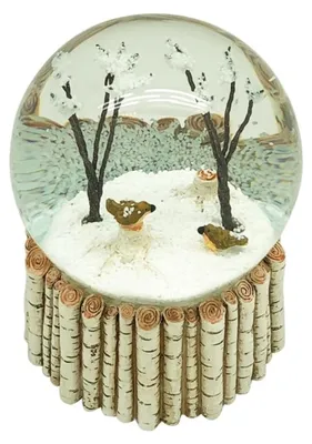 Schneekugel Wintervögel, 0,83 kg, Glas, mehrfarbig
