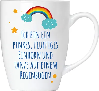 Produktbild von BRUBAKER - Ich bin ein pinkes, fluffiges Einhorn! - Kaffeetasse aus Keramik - 300 ml - Kaffeebecher