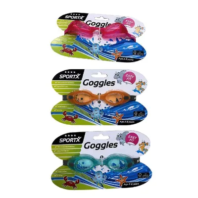 Produktbild von SportX Kids Chlorbrille **** 3 Sort. Unisex, Universalgröße, Multi, Kunststoff, Gemischte Farben, Kunststoff
