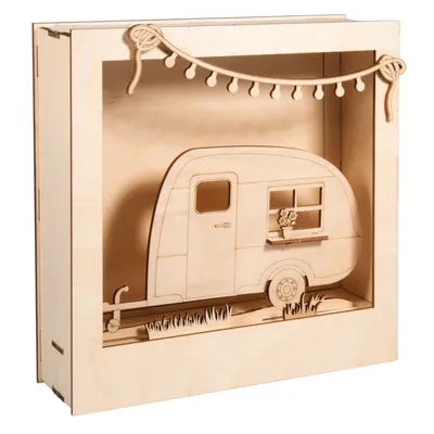 Immagine prodotto di Kit di decorazione 3D fai-da-te - caravan - legno - 24 cm