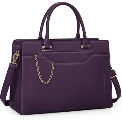 Productafbeelding van Laptop tas voor dames, 15.6 inch, gemaakt van Polyurethanleer, waterdicht, paars