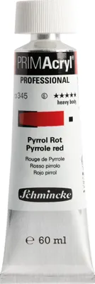 Schmincke - 60ml PRIMAcryl Professional feinste brillante Acrylfarbe, Pyrrol Rot, Premiumacrylfarbe, Acrylmalerei, 13 345 011