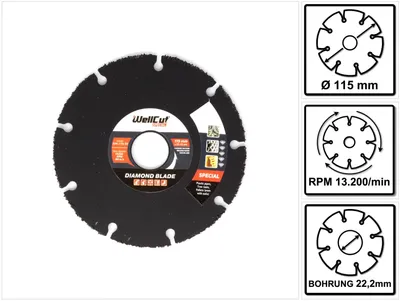 Immagine prodotto di WellCut Disco da taglio diamantato 115x22,2mm ( 334 - 115 / 22 )