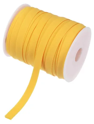 Immagine prodotto di Nastro di cotone a coste diagonali, piegato a doppio, 1/2 pollice, 50 metri. Nastro di cotone a coste diagonali, piegato a doppio, ideale per cucire, rifinire orli, creare decorazioni, patchwork e lavori manuali. [giallo]