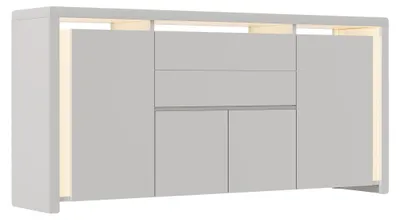 Image de Buffet, finition brillante, éclairage LED intégré, blanc A1