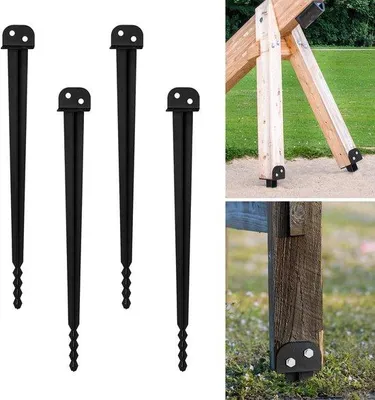 Immagine prodotto di Supporti da giardino per piantare, lunghezza 500 mm - Base da giardino - nero, set da 4 supporti