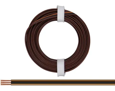 Produktbild von Drillingslitze isoliert, 3x0,14mm, 5m - Farbe: dunkelbraun, schwarz, hellbraun