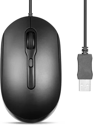 Produktbild von Kabelgebundene Optische Maus USB-A, Verstellbare DPI 1200/1600/2000, Leiser Klick, Beidhändig, 1,8 m Kabel, Kompatibel mit PC, Laptop, Tablet