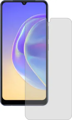 A screen protector is shown next to a smartphone.