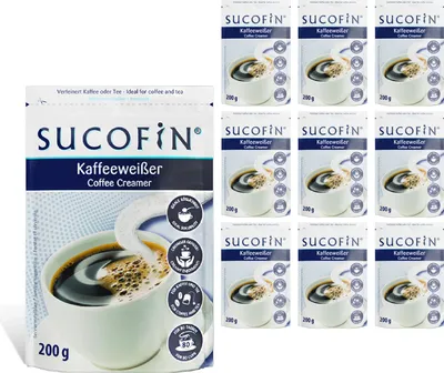 Produktbild von SUCOFIN Kaffeeweißer Pulver 10 x 200g leicht löslich, ideal für Kaffee/Tea, reicht für 800 Tassen, lange haltbar, perfekter Ersatz zu Milchpulver