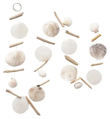 Produktbild von Capiz Girlande „Pervin“ – Maritime Deko aus Muscheln & Treibholz (180 cm)