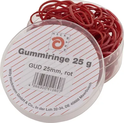 Produktbild von Wihedü 510.060 Gummiringe - Ø25 mm, Dose mit 25g, rot