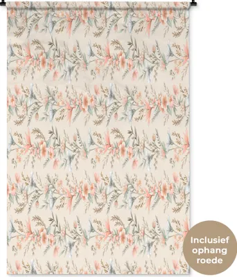 Produktbild von MuchoWow® Wandteppich Wandbehang Blumen - Pastell - Farben 120x180 cm Tapisserie Dekoration Wandtuch - Schlafzimmer - Dekorationen für das Haus