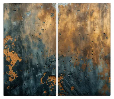 Produktbild von Spritzschutz Herdabdeckplatte Schneidebrett aus Glas verwitterte Wand 2-Teilig (60x52cm)
