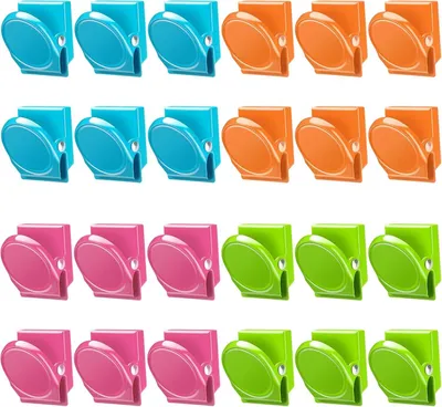 Produktbild von Magnetische Clips, 24 Stück, magnetische Metall-Chip-Clips, Kühlschrankmagnete, Kühlschrank-Whiteboard-Schließfachmagnete, strapazierfähige Clips, Klassenzimmer-Organisation, Lehrer-Must-Haves, Schulbedarf, Zubehör