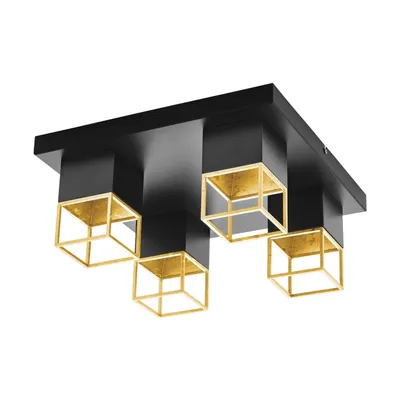 Zdjęcie produktu dla EGLO 97731, 4 szt., GU10, 1600 lm, Czarny, Złoto