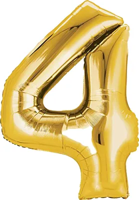 Produktbild von Folienballon, 80 cm, gold, Ziffer "4"