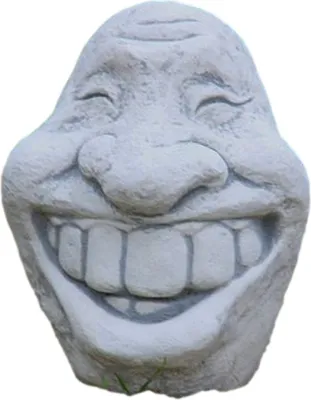 Produktbild von Steingesicht Grins aus Steinguss perfekt für den Garten die Terrasse oder die Fensterbank isst Frostfest Witterungsbeständig und Neu 20cm H, P-319