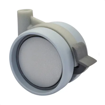 Produktbild von WAGNER Design Möbelrolle / Lenkrolle SOFT - Durchmesser Ø 75 mm mit Feststeller, silber, Tragkraft 50 kg - 01006701