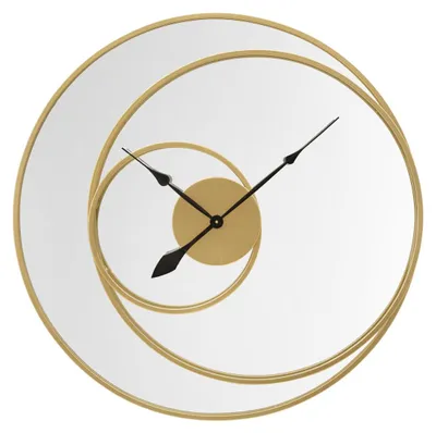 Image de Horloge-miroir mural XL en fer doré