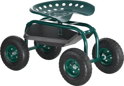 Image de Chariot de jardin, siège confort, pneus tout terrain, avec siège pivotant