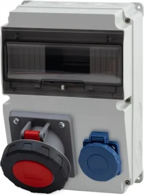 Produktbild von IP65 Stromverteiler Wandverteiler Steckdosen verdrahtet Modulen Anzahl -10 CEE 1x63A  1x230V