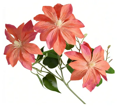 Produktbild von Künstliche Clematisblume, 70 cm langer Stiel, künstliche Seidenblumenzweige mit 3 Blütenköpfen, für Vase, Innenbereich, Tischdekoration, Blumenarrangement