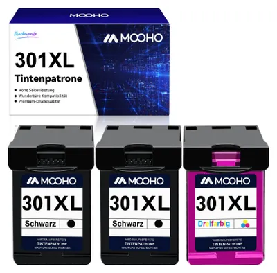 Produktbild von 3er 301 Multipack Patronen für HP 301XL OfficeJet 2544 2620 4630 4632 2622 4634 Envy 4500 4508 5530 Officejet 2620 4630 4632 Deskjet 2540 2544 1510 3050 305A