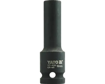 Obrázek produktu pro Yato YT-1030, Rázová hlavice, Černá, 1/2", Metrický, 10 mm, Chrom molybden