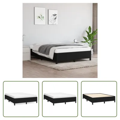 Produktbild von The Living Store Bettgestell Schwarz 140x190 cm Stoff