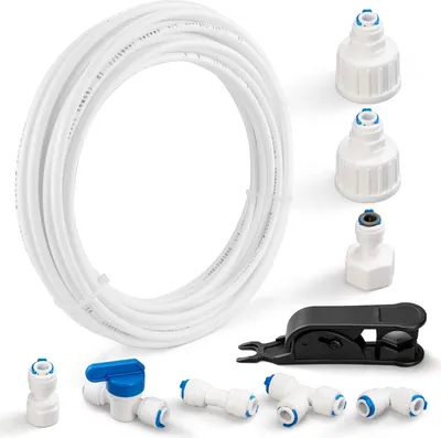 Produktbild von Kühlschrankschlauch, 15m 1/4" Wasserzulaufleitung, Anschluss-Set, Wasserzulaufleitung, für Side by Side Kühlschrank, Umkehrosmoseanlage Trinkwasser