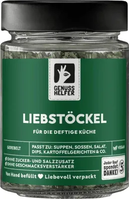 Produktbild von Liebstöckel, gerebelt, Maggikraut zum Kochen, 20g im Glas