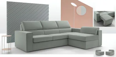 Produktbild von Ecksofa L-Form Möbel Leder Polstermöbel Wohnzimmer Moderne Luxus Grün alfitalia